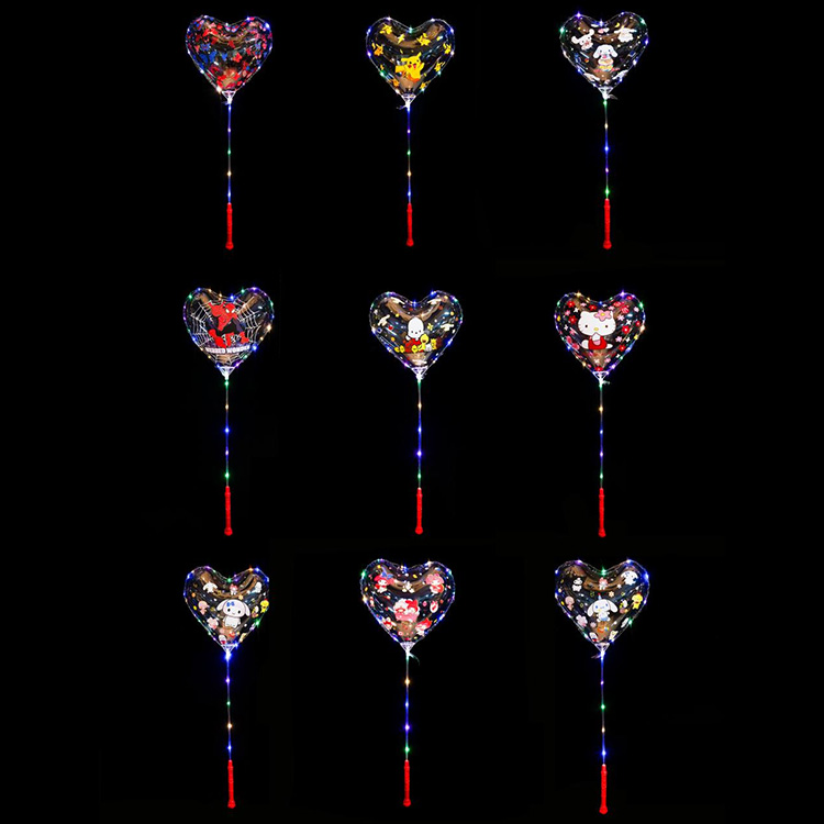 Bobo baloni s potiskom v obliki srca